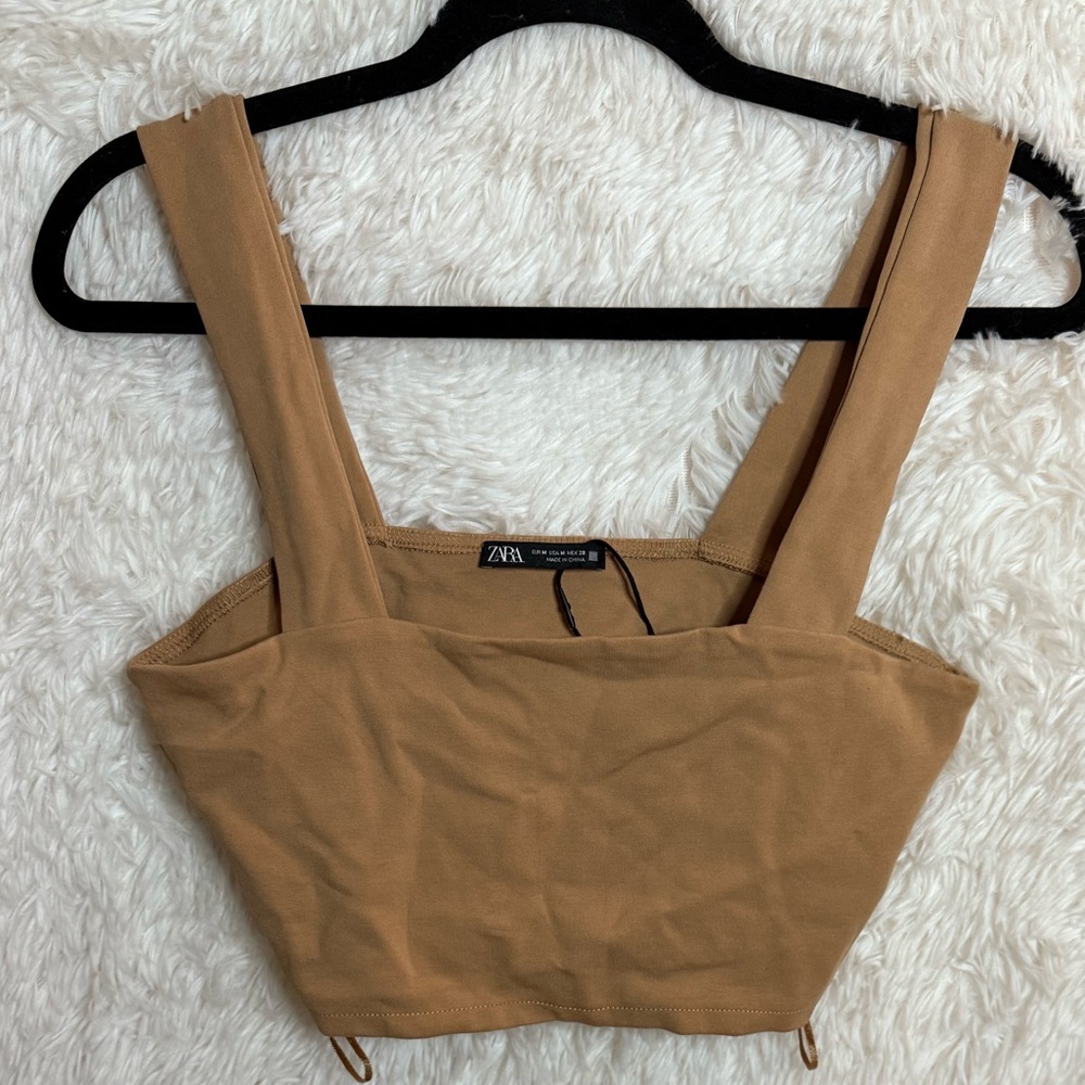 Zara Camel Brown Cropped Top